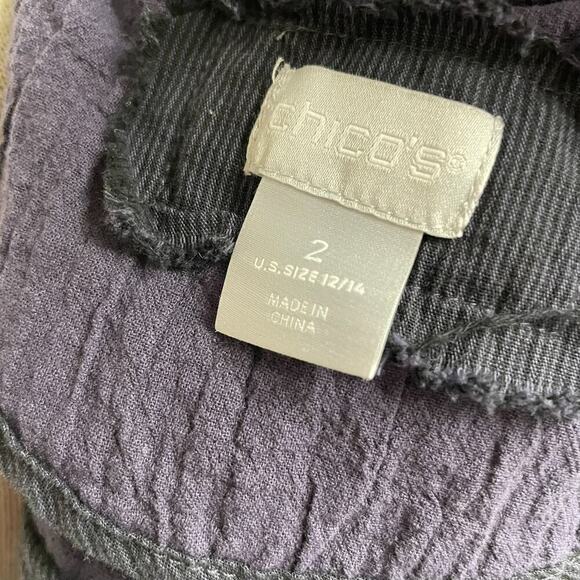 Chicos Navy Butto Front Jacket Size 2 Large 12 14 Nautical Classic Sailor Casual - Picture 4 of 5